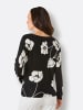 creation L Feinstrickpullover in schwarz-ecru-bedruckt