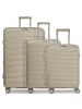 Franky London 4 Rollen Kofferset 3-teilig mit Dehnfalte beige