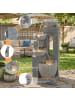 ABRIHOME Gartenbrunnen mit LED-Beleuchtung in Steingrau (B) 31,5 x (T) 29 x (H) 80 cm