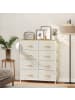 HOMCOM Kommode in Beige 86L x 30B x 94,5H cm