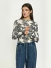 Soft Rebels T-Shirt SRRoman in 374 Flower Frill Arctic Wolf