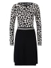 Zero  Strickkleid mit Leomuster in BlackCream