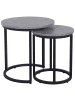 Beliani 2er-Set Beistelltisch DIXIE in Grau/Schwarz