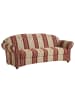 58 aufm Kessel SOFA Landhaus 2,5-Sitzer Kama Bezug Chenille Natur/Rot gestreift