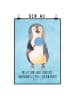 Mr. & Mrs. Panda Poster Pinguin Lolli mit Spruch in Eisblau