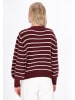 DreiMaster Women Cardigan in wine red offwhite