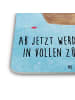 Mr. & Mrs. Panda Untersetzer Pinguin Angelboot mit Spruch in Eisblau