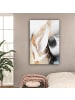 OnlyWow Leinwand Bilder Abstrakte Kunst weiß gold