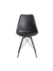 FineBuy Esszimmerstuhl in Schwarz / Kunstleder / 58x48x86