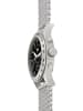 KHS Herren-Armbanduhr Platoon Solar Chronograph Stahl Meshband Schwarz / Silber