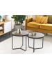 Beliani 2er-Set Couchtisch MELODY in Grau/Schwarz