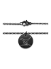 SILBERKETTEN-STORE Halskette mit Anhänger Velociraptor - in Edelstahl, schwarz (L) 45cm