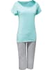 REDBEST Single-Jersey Schlafanzug in mint/hellgrau