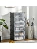 HOMCOM DIY Schuhschrank-49L x 36,5B x108H cm-Schwarz+Weiß