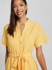 Vila Kleid Kurze Ärmel Geknöpfte Vorderseite Taillengürtel in Gelb