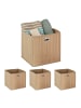 relaxdays 4 x Aufbewahrungskorb in Natur - (B)31 x (H)31 x (T)31 cm