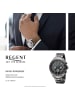 Regent Armbanduhr-Analog dunkelgrau extra groß (ca. 46mm) Regent Metallarmband