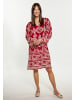 Usha Damen Kleid in dunkelrot Creme