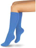 normani 5 Paar Kniestrümpfe mit farbig abgesetztem Bund Bi-Color in Himmelblau/Aprikose