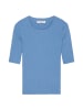 Marc O'Polo DENIM Kurzarm-Strickpullover fitted in cornflower blue