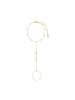 Steel_Art Hand Chain Damen mit Stein Maite silberfarben poliert in goldfarben