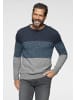 Man's World Rundhalspullover in blau-petrol-grau