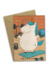 Mr. & Mrs. Panda Grußkarte Einhorn Fitness Design ohne Spruch in Weiß