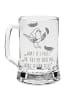Mr. & Mrs. Panda Gravur Bierkrug Rotkehlchen Federn mit Spruch in Transparent