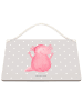 Mr. & Mrs. Panda Holzschild Axolotl Hurra ohne Spruch in Grau Pastell