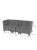 MCW Modular 3-Sitzer Sofa Moncalieri, Grau, hohe Armlehnen