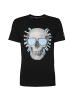 Roberto Geissini Stitched Skull T-Shirt Schwarz Blau