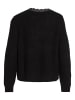 Vila Legerer Pullover mit Spitzen Design Grob Strick Sweater VILOU in Schwarz