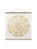 WALLART Stoffbild mit Posterleisten - Mandala Blume gold weiß in Gold