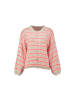 Hailys Pullover in beige-neon orange stripe