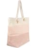 styleBREAKER Paperstroh Strandtasche in Altrose-Rose-Creme