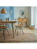 KADIMA DESIGN Juteteppich Jute Naturbelassen, Wohnzimmer in Natur-Blau