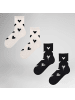 Hudson Socken Hearts 2-Pack gemustert in Black/white