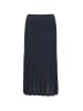 GOLDNER Kurzgröße:  Strickrock mit Falten, Ajourabschluss in marine