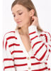 DreiMaster Maritim Cardigan in offwhite red stripe