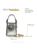 Florence Leder Umhängetasche Florence Tasche silbergrau metallic ca. 13cm