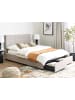 Beliani Doppelbett LA ROCHELLE in Grau/Schwarz - (W) 153 x (H) 109 x (L) 213 cm