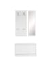 KADIMA DESIGN Wandgarderobe DELFT mit Spiegel, Weiß, 8 Paar Schuhe, 10 Haken in Weiß
