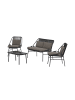 ebuy24 Sofaset Zakynthos (4-teilig) Schwarz 45 x 80 cm