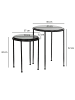 KADIMA DESIGN Beistelltisch 2er Set Schwarz Design Satztisch Glas Metall Rund,