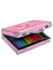 Wisam® 145-teiliger Kunstkoffer für Kinder mit Zeichen- und Malutensilien Rosa