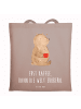 Mr. & Mrs. Panda totebag Bär Kaffee mit Spruch in Braun Pastell