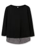 sheego 2-in-1-Langarmshirt in schwarz