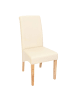 MCW 2er-Set Esszimmerstuhl Cesena, Kunstleder matt, creme, helle Füße
