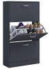 VCM  Holz Regal Schuhschrank Schuhkipper Serie Sipos L in Anthrazit