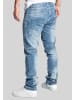 Humy Slim Fit Jeans Stretch Denim 5-Pocket Patchwork A&S in Hellblau